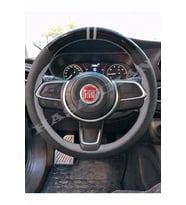 Fiat Egea Cross Dikme Direksiyon Kılıfı Parlak Siyah Gri Detaylı Gri Çift Yüzük ve Dikiş 2021-2026