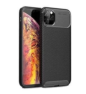 Apple iPhone 11 Pro Max Karbon Desenli Negro Silikon Kılıf (Siyah)