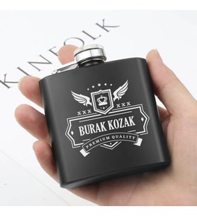 Erkek Arkadaşa Hediye içki Matarası 6 Oz Siyah