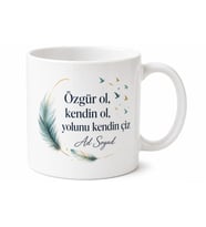İsme Özel Özgür Yazılı Kupa Bardak Hediye Özel Tasarım Baskılı Porselen Mug