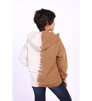 Toontoy Erkek Çocuk Kapüşonlu Baskılı İki Renkli Sweatshirt (Kahverengi)