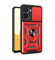 Coverzone Xiaomi Redmi Note 11E ?le Uyumlu PhoenixShield S�rg�l� Sistem Kamera Korumal? Kapak Tam Koruma Manyetik Vega Kapak K?rm?z?