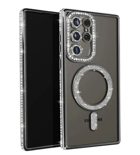 Pilelistore   Samsung Galaxy S25 Ultra Kılıf Joke Simli Magneticsafe Kılıf - Siyah