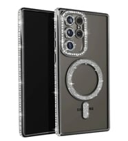 Pilelistore   Samsung Galaxy S25 Ultra Kılıf Joke Simli Magneticsafe Kılıf - Siyah