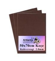 Kahverengi Keçe 50x70 cm 2.0 mm 3 Adet Renkli Hobi Keçesi Elişi Keçesi Anasınıfı Kreş Okul Öncesi