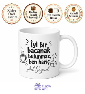 Bacanak Hediyesi Eğlenceli Tasarımlı Baskılı Kupa Bardak Komik Hediye