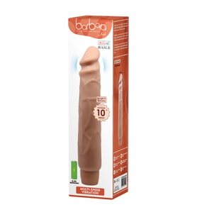 Barbara 25 CM Damarlı Realistik 10 Titreşimli Vibratör Penis