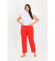 pilelistore- Kadın Pamuklu Büyük Beden Alt Pijama Kırmızı