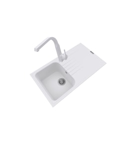 POLEX Cristalüx Granit Eviye P-02+Luxury Beyaz