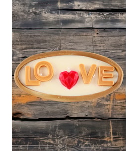 Doğal Soya Wax Dekoratif Saksıda Love Kalpli Mum