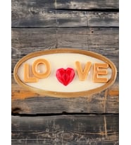 Doğal Soya Wax Dekoratif Saksıda Love Kalpli Mum