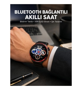Mey İthalat® NFC Destekli Akıllı Saat AMOLED Ekranlı Şık Tasarım Yeni Nesil