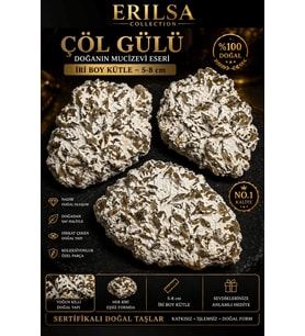 Sertifikalı Çöl Gülü Taşı Kütle 5-8 cm - İri Boy Doğal Jips Kristal Toplu (Çok Renkli)