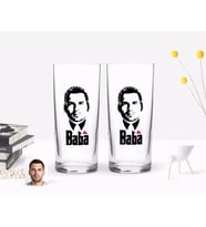 BK Gift Kişiye Özel Renkli Baskılı Godfather Baba Tasarımlı İkili Rakı Bardağı Seti-13 (Beyaz)