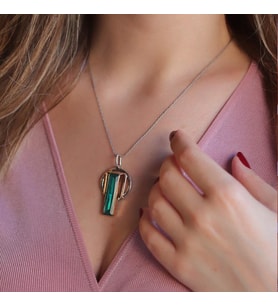 Peridot Taşlı 925 Ayar Gümüş Otantik Tasarım Kolye