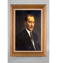 Altın Varaklı Paspartulu Çerçeveli Atatürk Tablo sd298