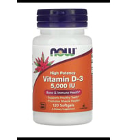 NOW Foods  Vitamin D-3  High Potency  5,000 IU  120 Softgels.Usa Menşei.OZELSPORCUGIDALARIN'DAN .3731 (Renksiz)