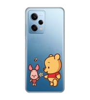 Redmi Note 12 Pro 5G Uyumlu Pooh & Piglet Tasarımlı Şeffaf Telefon Kılıfı