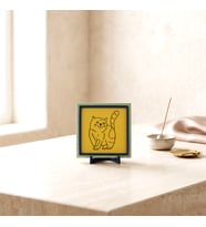 Neşeli Kedi Tasarımlı Modern Dekoratif Obje, Sevdiklerinize Neşe Değeri Yüksek Armağan 10x10 cm
