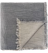 Çift Kişilik, %100 Pamuk 4 Katlı Kaliteli Müslin Yatak Örtüsü, Dekoratif Şık Yumuşak Hafif Yazlık Pike (Antrasit, Çift Kişilik 220x240 cm)