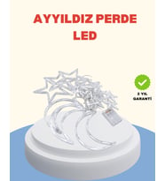 Yıldız Ay Tasarımlı Prizli Perde LED Işık İç Mekan Dekoru