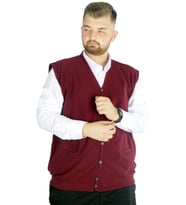 Mode XL Büyük Beden Erkek Yelek Selanik 20545 Bordo