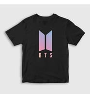Presmono Unisex Çocuk Siyah Purple Bts T-Shirt 22512tt