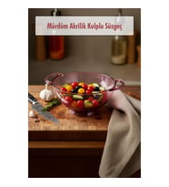 23,5 x 30 cm Mürdüm Akrilik Kulplu Süzgeç – Salata ve Makarna Süzme Kabı