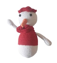 Amigurumi Özel Tasarım Organik El Örgüsü Kardan Adam Oyuncak 18cm