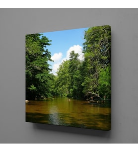 AĞAÇLAR İÇİNDE GÖL KANVAS TABLO 150x150cm