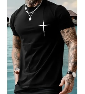 Erkek Kısa Kol Yazlık Tişört Bisiklet Yaka Baskılı Oversize T-Shirt - Siyah