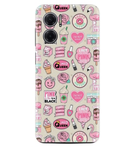 Xiaomi Redmi Note 11E Kılıf Resimli Desenli Baskılı Silikon Donut Flamingo 1415