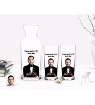 BK Gift Kişiye Özel Renkli Baskılı Godfather Baba Karikatürlü İkili Rakı Bardağı ve Karaf Hediye Seti-7 (Model 1)