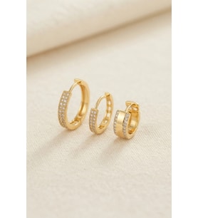 3 lü Set Gold Renk Halka Model Küpe