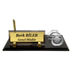 Kişiye Özel Tasarım Kristal İsimlik Ata Masa İsimliği Cam Masalık Atatürk İsimlik