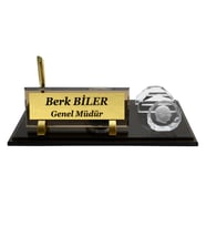 Kişiye Özel Tasarım Kristal İsimlik Ata Masa İsimliği Cam Masalık Atatürk İsimlik