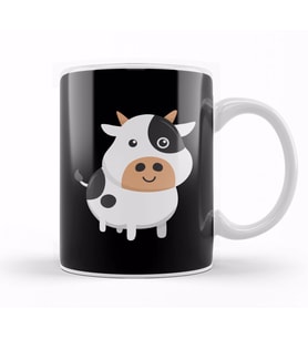 Adorable Cow & Cute Baby Calf Cow Lovers Kupa Bardak Porselen