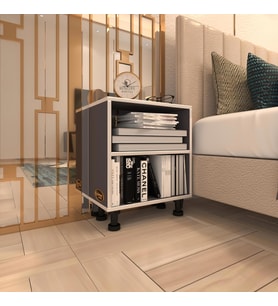 Kenzlife komodin tereşkova gri 47*39*19 mutfak banyo ofis dolabı komidin siyah ayaklı (m)