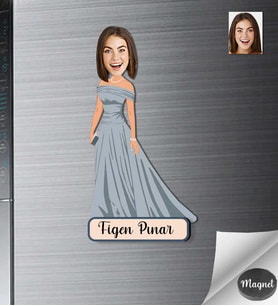 Kişiye Özel Kadın Ahşap Magnet -8