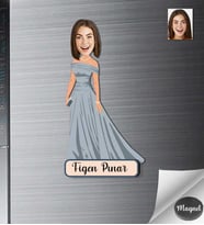 Kişiye Özel Kadın Ahşap Magnet -8
