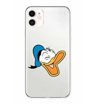 Apple iPhone 11 Uyumlu Kamera Korumalı Tıpalı Kapak Donald Duck TasarımlıŞeffaf Kılıf