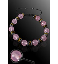 Sertifikalı Parlak Hematit - Pembe Kuvars Taşı Bileklik - Ayarlamalı (Çok Renkli)
