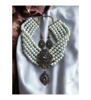 Black Diamond Zirkon Taşlı İnci Kolye ve Küpe Seti