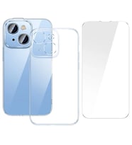Baseus iPhone 15 Crystal Serisi Silikon Kılıf + Tempered Ekran Koruyucu Set-(5775) - SSSSSS8377-1