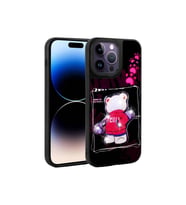 Apple iPhone 14 Pro Uyumlu Kılıf Parlayan Kabartmalı İkonik Figürlü Zore Amas Silikon Kapak (Siyah)