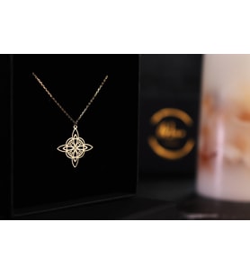 Cadılar Celtic Knot 14K Katı Altın Güçlü Tılsım Kolye