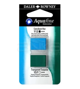 Daler Rowney Aquafine Sulu Boya Tablet 2li Coeruleum Blue-Transparent Turquoise