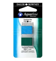 Daler Rowney Aquafine Sulu Boya Tablet 2li Coeruleum Blue-Transparent Turquoise