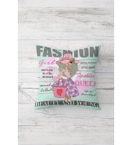 Fashion Queen Çift Tarafı Baskılı Gizli Fermuarlı Yastık Kılıfı Kırlent Koltuk Yastık Kılıfı (Turkuaz)
