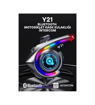 Y21 Rgb Işık Efektli Intercom Bluetooth Motosiklet Kask Kulaklığı Intercom Kulaklık